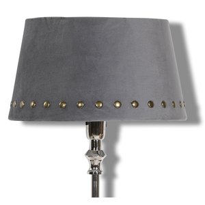 Velvet Lampenschirm mit Nieten 33 cm - grau / Messing