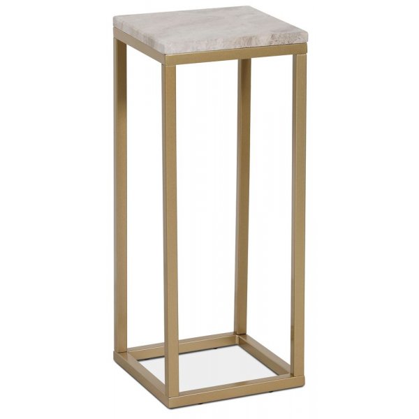 Accent Nachttisch/Sockel 65 - Messing matt / beige