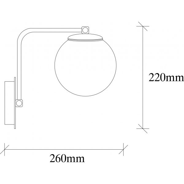 Daisy Wandleuchte 147-A - Schwarz