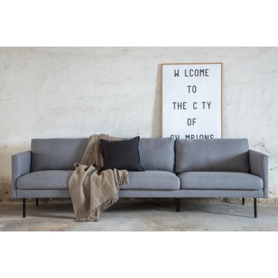 Eden 3-Sitzer XL Sofa - Stoff Grau + Mbelpflegeset fr Textilien