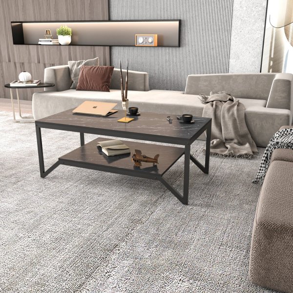 Flora Couchtisch 120 x 60 cm - Schwarz