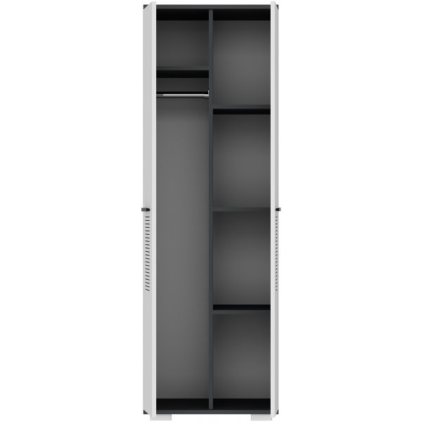 Asimo Kleiderschrank 60 x 44,6 x 183 cm - Anthrazit/Weiß Asimo Kleiderschrank 60 x 44,6 x 183 cm - Anthrazit/Weiß