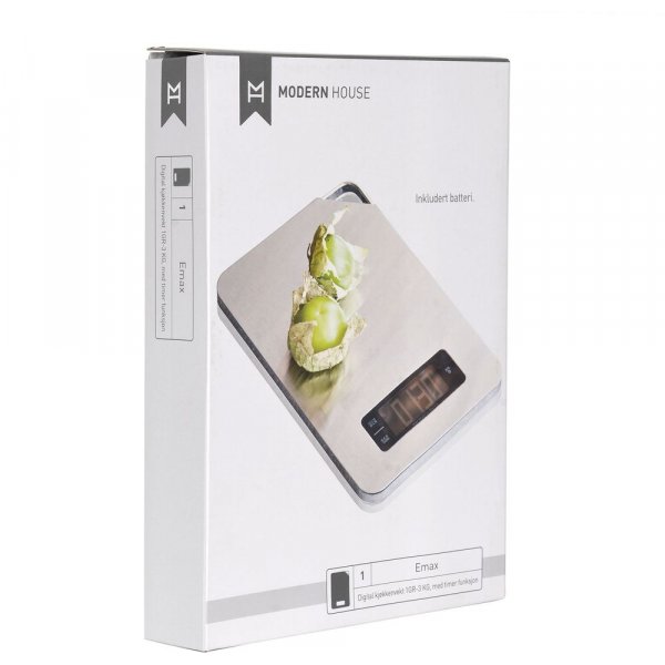 Emax Küchenwaage mit Timer - Stahl Emax Küchenwaage mit Timer - Stahl