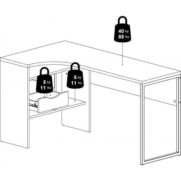 Function Plus Schreibtisch 145,1 x 81 x 76,8 cm - Schwarz/Eiche Function Plus Schreibtisch 145,1 x 81 x 76,8 cm - Schwarz/Eiche