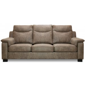 Atlas 3-Sitzer-Sofa mit hoher Rckenlehne - Braune Lederoptik