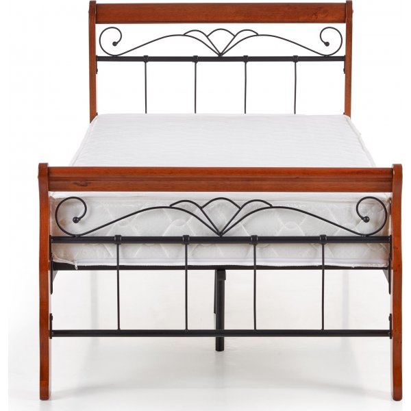Bettrahmen Anika 90 cm - Kirsche antik/Schwarz Bettrahmen Anika 90 cm - Kirsche antik/Schwarz