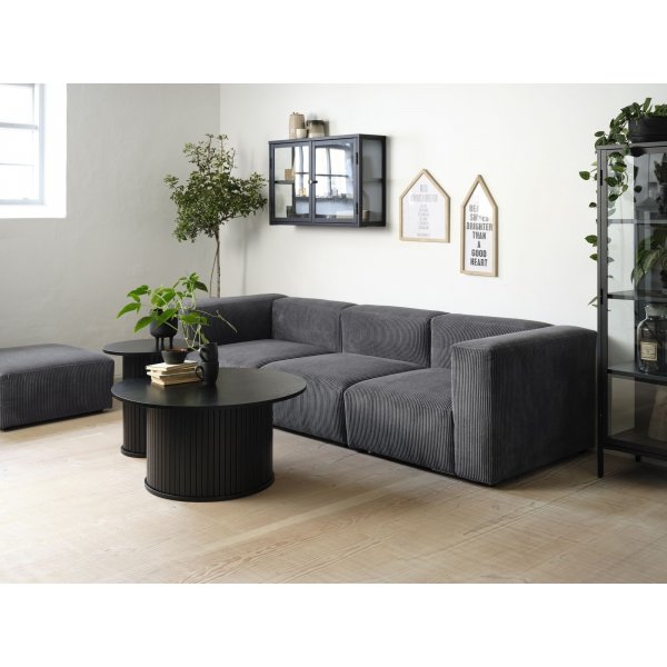 Mood runder Couchtisch aus schwarz gebeizter Eiche 90 cm