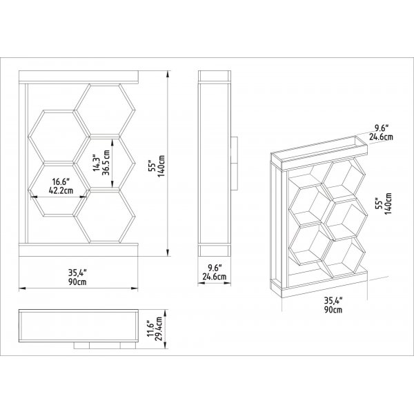 Bcherregal Artemis - Eiche/wei