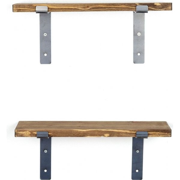 Lamba Wandregal 5 - Schwarz/Walnuss