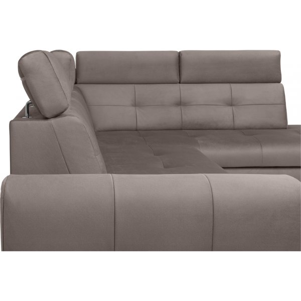 Matras Ecksofa mit offenem Ende rechts - Grau