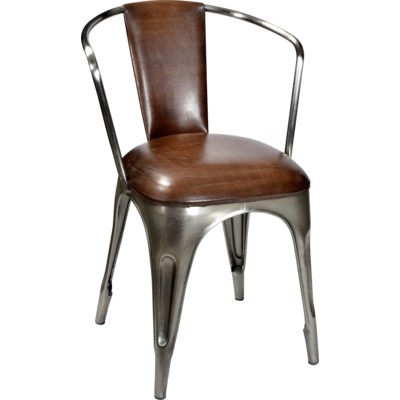 Living Chair - Leder/poliertes Metall