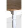 Runder weier Esstisch \\\"Victoria\\\" 120 cm mit braun gebeizter Platte