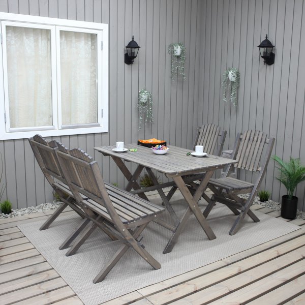 Havng Essgruppe (Sofa mit 2 Sthlen und Tisch) - Grau