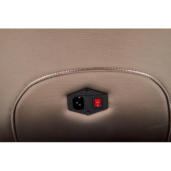 Mercura Liegesessel mit Massage aus beigem Öko-Leder Mercura Liegesessel mit Massage aus beigem Öko-Leder