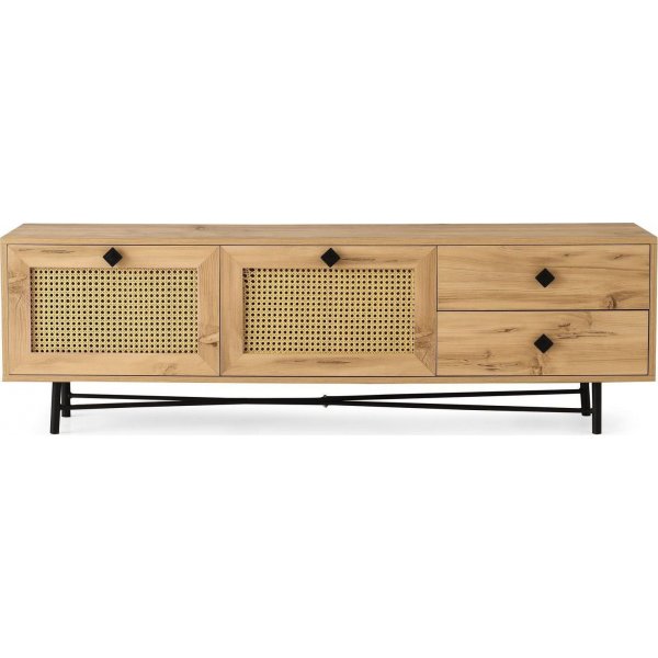 Happy Media Bank 180 cm - Eiche/schwarz