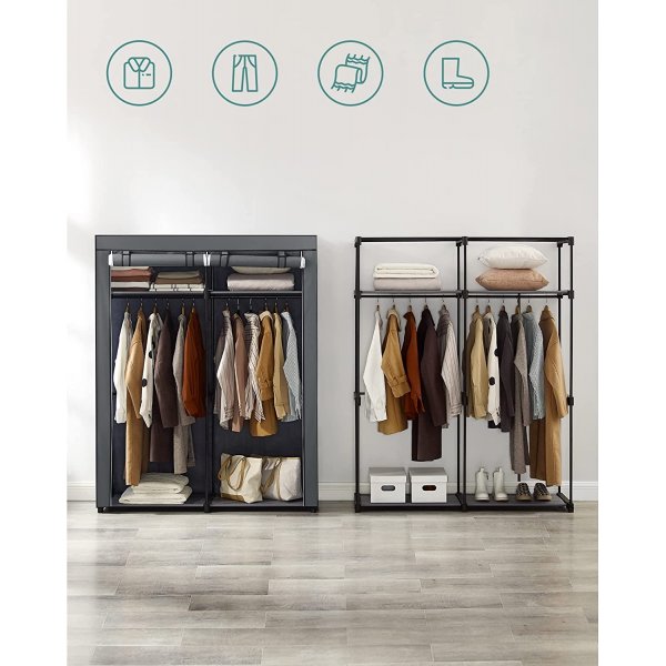 Kleiderschrank Joshua 140 x 174 cm - Grau