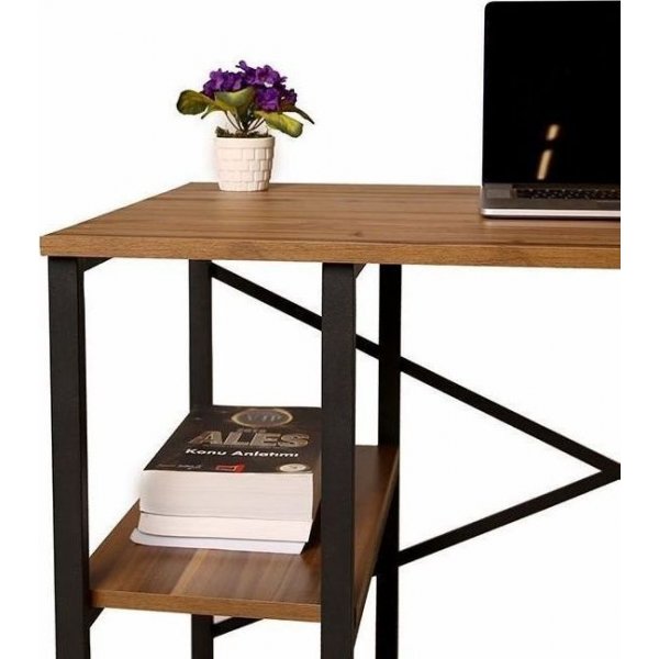 Athena Schreibtisch 120x65 cm - Kiefer/schwarz