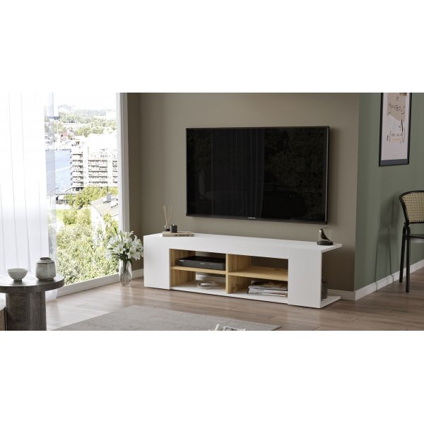 Luvio Medienbank 13 - Eiche/weiß Luvio Medienbank 13 - Eiche/weiß