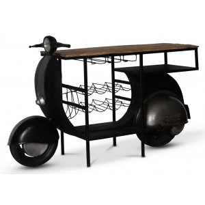 Klassische Vespa Bartheke 183 x 51 cm - Schwarz/Silber Klassische Vespa Bartheke 183 x 51 cm - Schwarz/Silber
