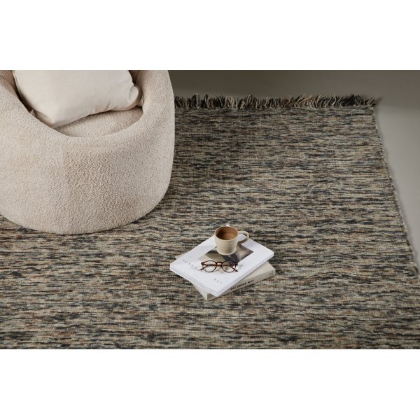 Flachgewebter Wollteppich Dante - Grau/Schwarz Flachgewebter Wollteppich Dante - Grau/Schwarz