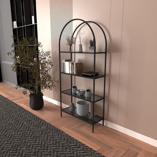 Mona B�cherregal 80 x 30 x 175 cm - Schwarz