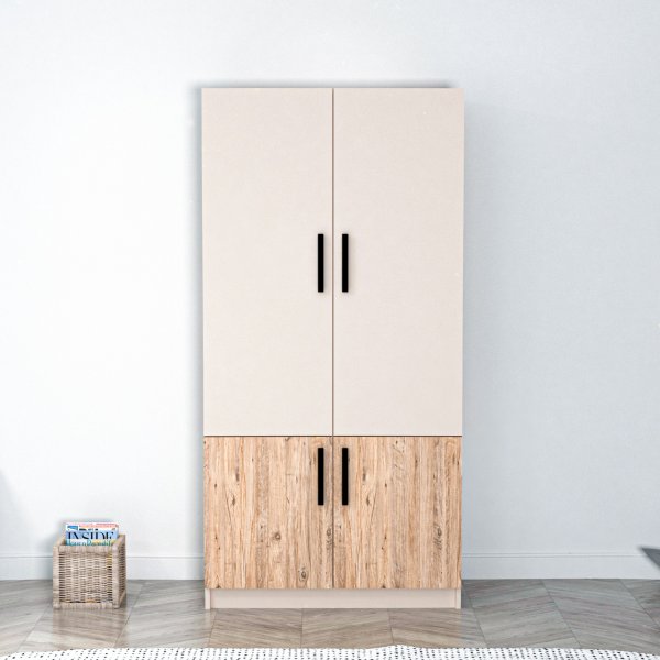 Newra Kleiderschrank - Kiefer/Beige Newra Kleiderschrank - Kiefer/Beige