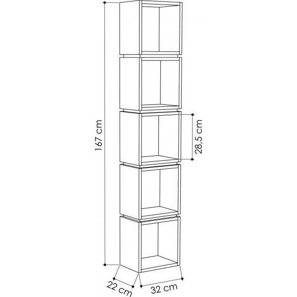 Multi-Bcherregal - Eiche/wei