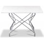 Terrazzo Couchtisch 75x75cm - Bianco Terrazzo & Chrom Star Untergestell
