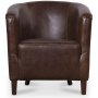 Tank Club Armchair - Vintage Leder Tabak / Metall