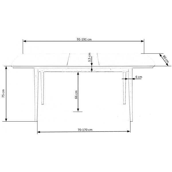 Walsh Esstisch 140-185 cm - Weiß Walsh Esstisch 140-185 cm - Weiß