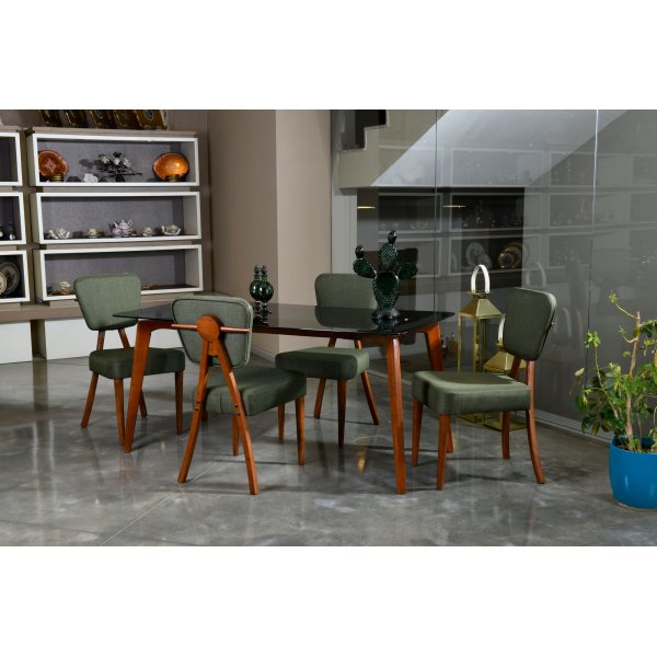 Essgruppe Lici - Nussbaum/grün Essgruppe Lici - Nussbaum/grün