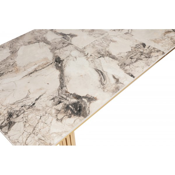 Dalmar Esstisch 147-182 cm - Gold/Weiß Dalmar Esstisch 147-182 cm - Gold/Weiß