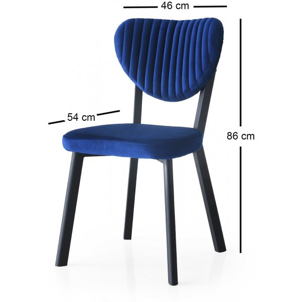 Beta Esszimmerstuhl 2er-Pack - Marineblau