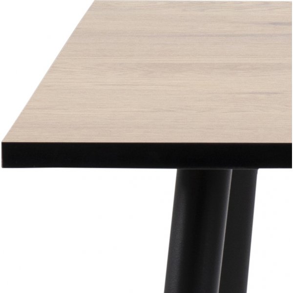 Wilma Esstisch 80 cm - Eiche/schwarz Wilma Esstisch 80 cm - Eiche/schwarz