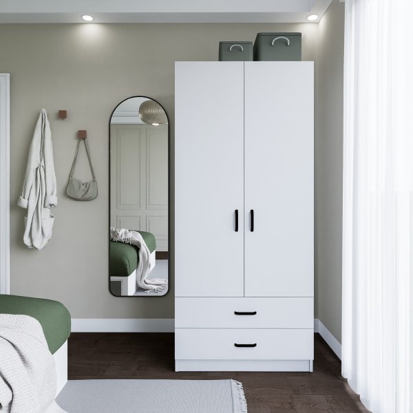 Yaman Kleiderschrank 80 x 47 x 182 cm - Mattwei�