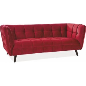 Renae 3-Sitzer-Sofa aus Wiener rotem Samt