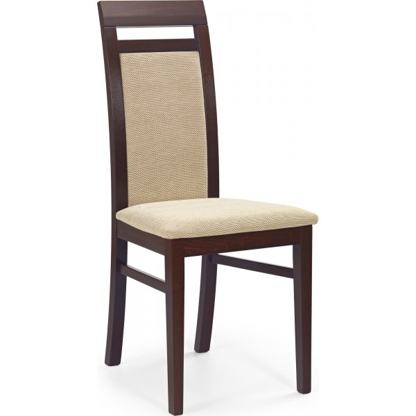 Emily Stuhl - Walnuss dunkel/Beige