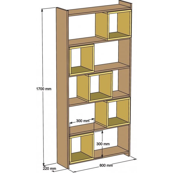 Box-B�cherregal - Nussbaum/Creme