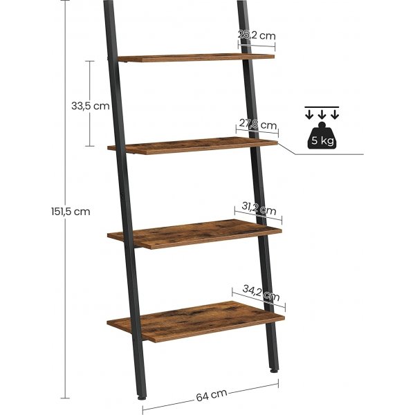 Petrus Stufenregal - Braun/Schwarz Petrus Stufenregal - Braun/Schwarz
