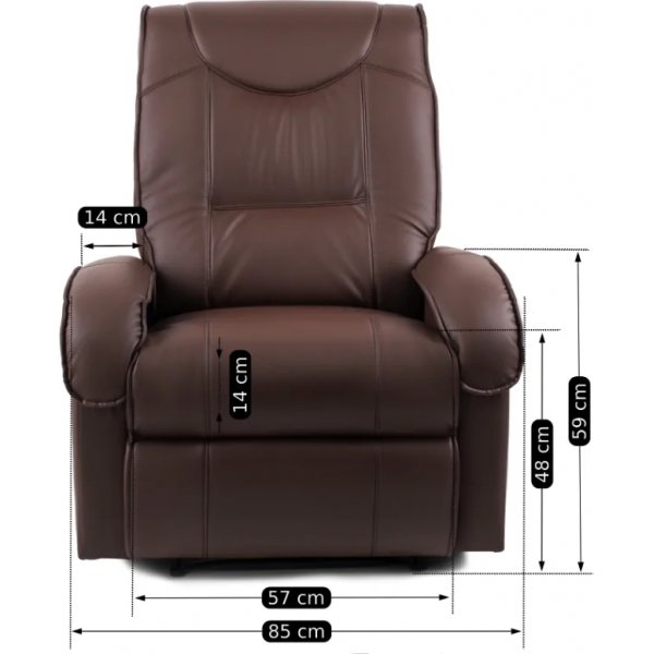 Jacqueline Liegesessel aus braunem Öko-Leder Jacqueline Liegesessel aus braunem Öko-Leder