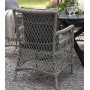 Esszimmerstuhl fr den Auenbereich aus grauem Rattan mit Kissen