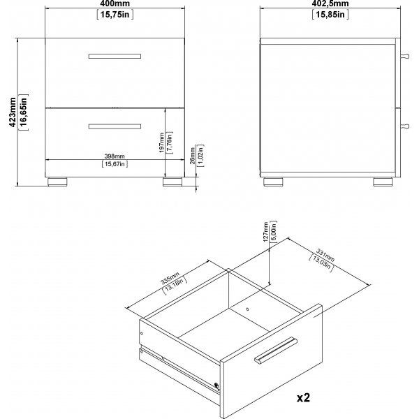 Pepe Nachttisch - Schwarze Esche