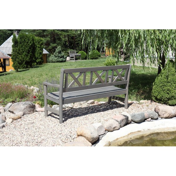 Bollns Gartenbank 3-Sitzer - Grau + Textilreinigung fr Mbel