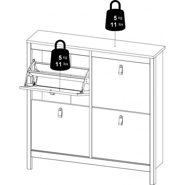 Schuhschrank Madrid - Schwarz Schuhschrank Madrid - Schwarz