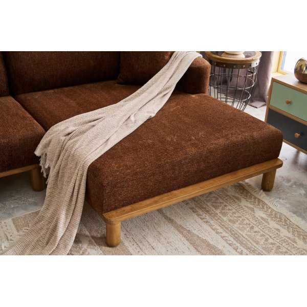 Reims Diwansofa rechts - Braun