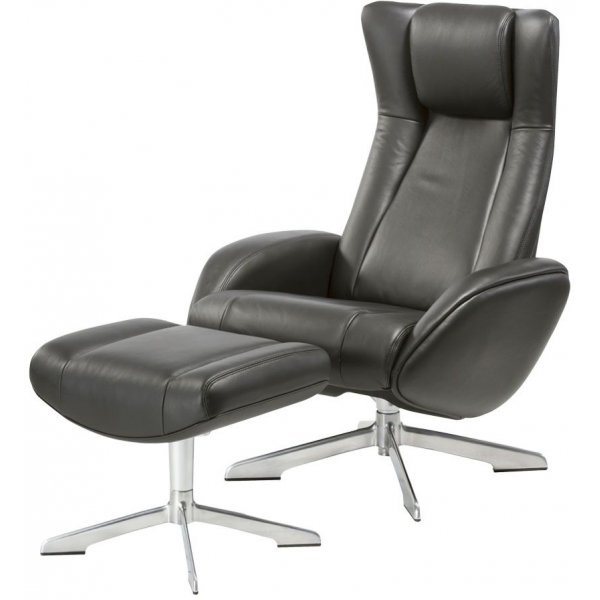 Riga Sessel mit Fusttze - Schwarz