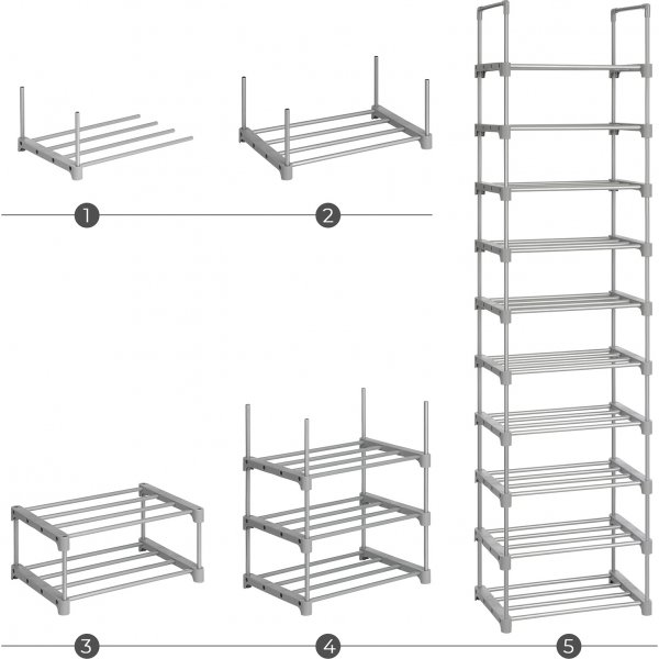 Timmie Schuhregal grau H 174 cm Timmie Schuhregal grau H 174 cm