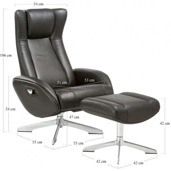 Riga Sessel mit Fusttze - Schwarz