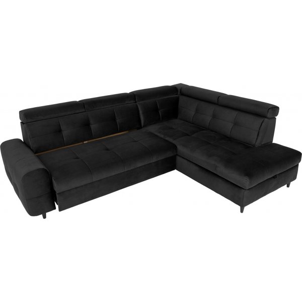 Matras Ecksofa mit offenem Ende rechts - Schwarz