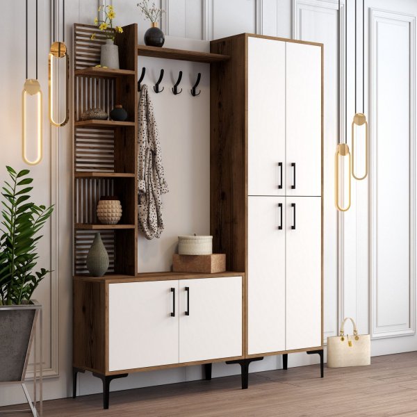 Viyana Flurmöbel 150 cm - Nussbaum/weiß Viyana Flurmöbel 150 cm - Nussbaum/weiß